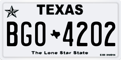 TX license plate BGO4202