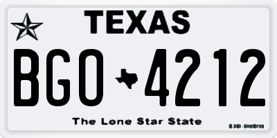 TX license plate BGO4212