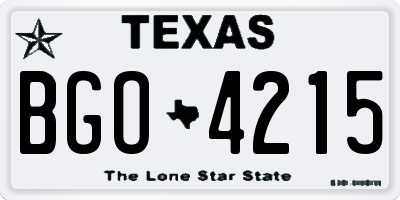 TX license plate BGO4215