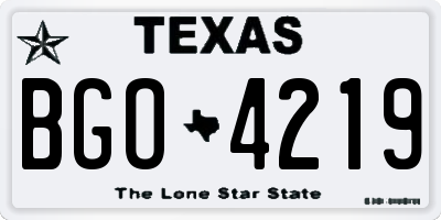 TX license plate BGO4219