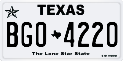 TX license plate BGO4220