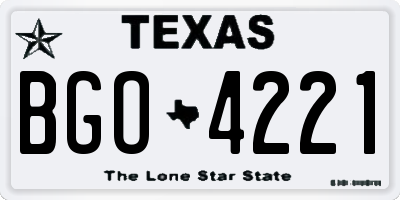 TX license plate BGO4221