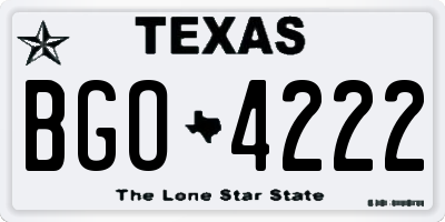 TX license plate BGO4222