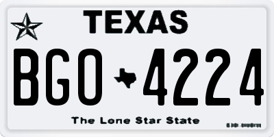 TX license plate BGO4224