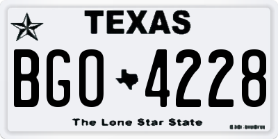 TX license plate BGO4228