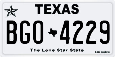 TX license plate BGO4229