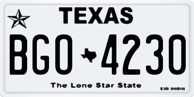 TX license plate BGO4230