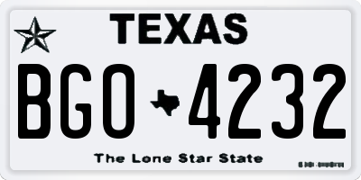 TX license plate BGO4232