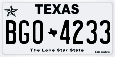 TX license plate BGO4233
