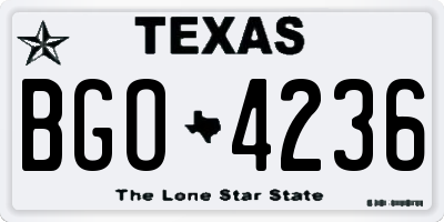 TX license plate BGO4236