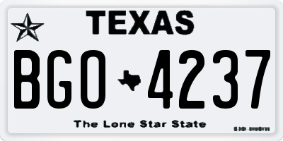 TX license plate BGO4237