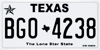 TX license plate BGO4238