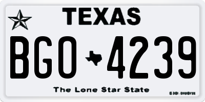 TX license plate BGO4239