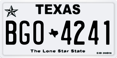 TX license plate BGO4241