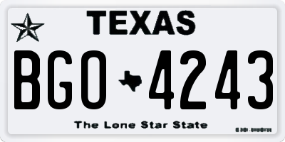 TX license plate BGO4243