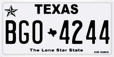 TX license plate BGO4244