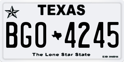TX license plate BGO4245