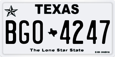 TX license plate BGO4247