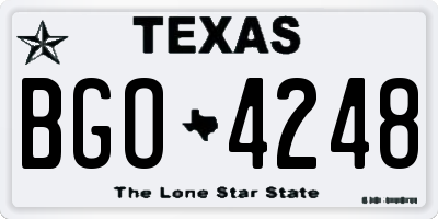 TX license plate BGO4248