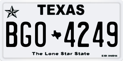 TX license plate BGO4249
