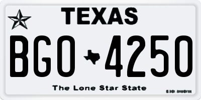 TX license plate BGO4250