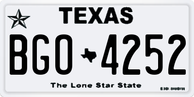 TX license plate BGO4252