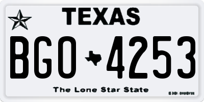TX license plate BGO4253