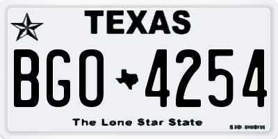 TX license plate BGO4254