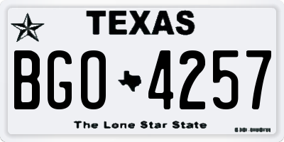 TX license plate BGO4257