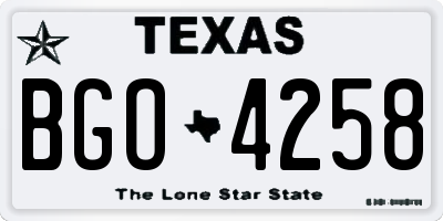 TX license plate BGO4258