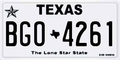 TX license plate BGO4261