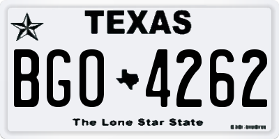 TX license plate BGO4262
