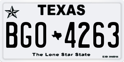 TX license plate BGO4263