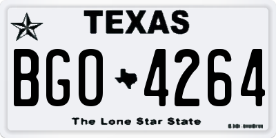 TX license plate BGO4264