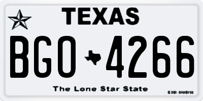 TX license plate BGO4266