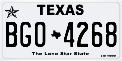 TX license plate BGO4268
