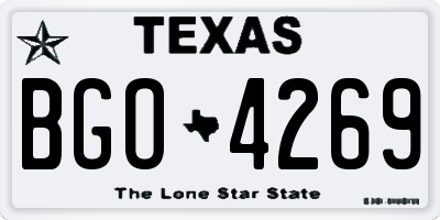 TX license plate BGO4269