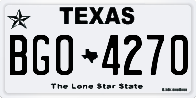 TX license plate BGO4270