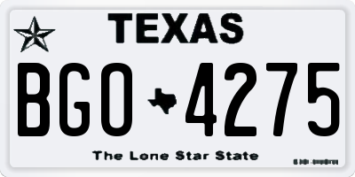 TX license plate BGO4275