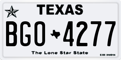 TX license plate BGO4277