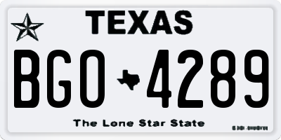 TX license plate BGO4289