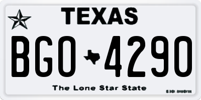 TX license plate BGO4290