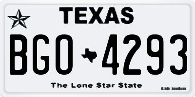 TX license plate BGO4293