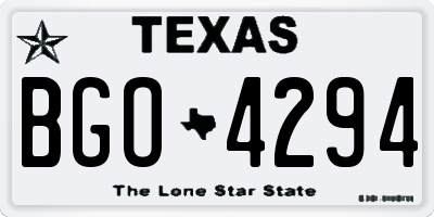 TX license plate BGO4294
