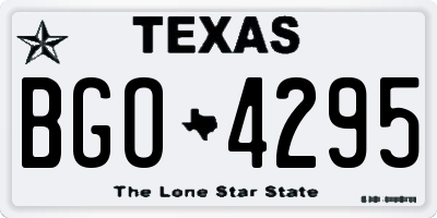 TX license plate BGO4295