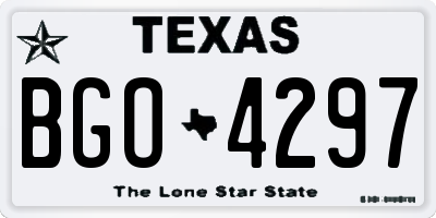 TX license plate BGO4297