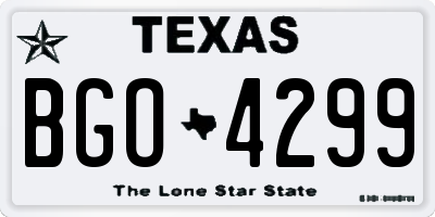 TX license plate BGO4299