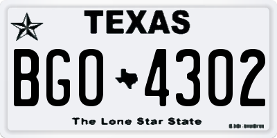 TX license plate BGO4302