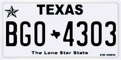 TX license plate BGO4303