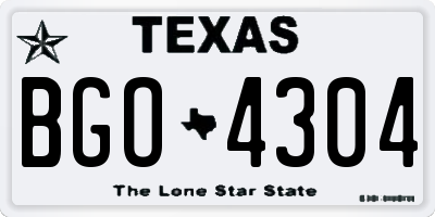 TX license plate BGO4304